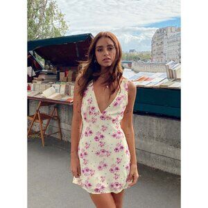 Princess Polly Babydoll Yellow Flowy Floral Mini Dress Spring Fairy Size 12